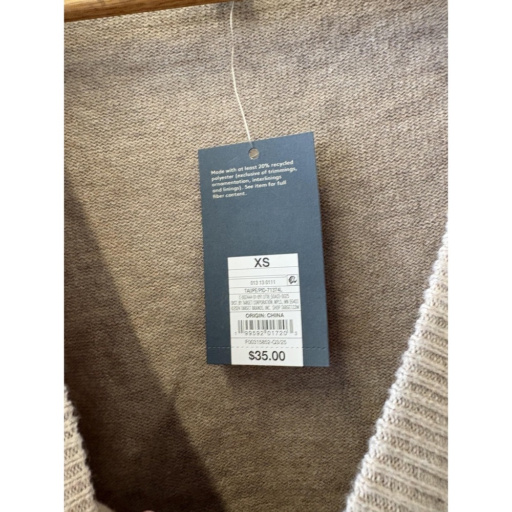 Universal Thread Cardigan Sweater Womens XS Beige Scoop Neck Button Front - Picture 3 of 8